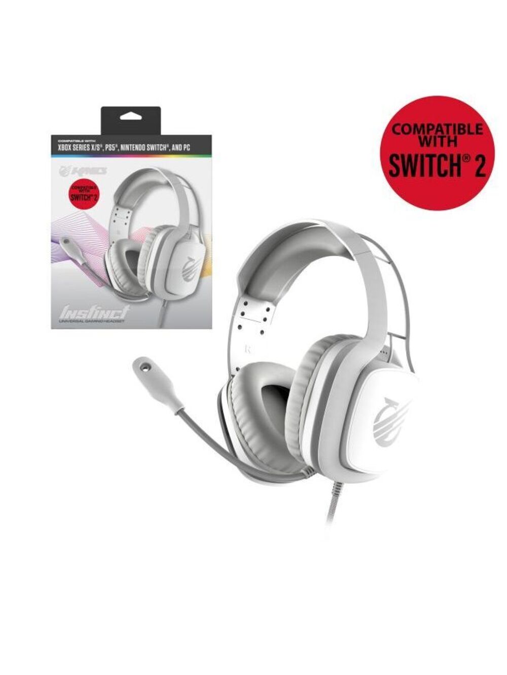 INSTINCT Deluxe Wired Universal Headset - White